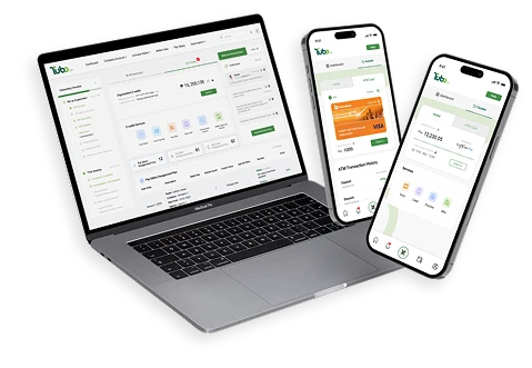 Tubo Organization Account dashboard on laptop and mobile